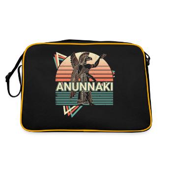 Anunnaki Antike Sumerer Babylonier Assyrer - Retro Tasche - Schwarz/Gold - Hinten