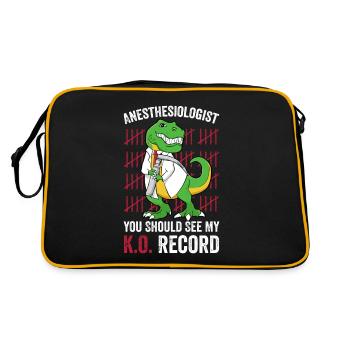 Anästhesist Siehe meine K.O. Akte Anästhesiologie - Retro Tasche - Schwarz/Gold - Hinten