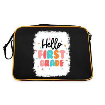 Hello 1st Grade Back To School First Day - Retro Bag - black/gold - Back