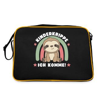 Kinderkrippe Ich Komme! - Retro Tasche - Schwarz/Gold - Hinten