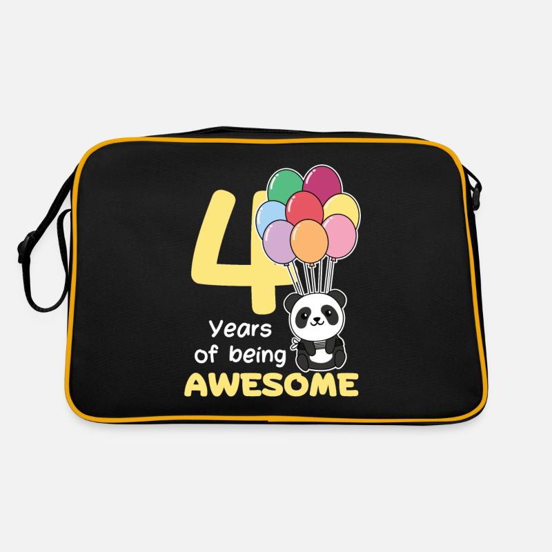 Panda for 4th birthday children four years old Retro Bag