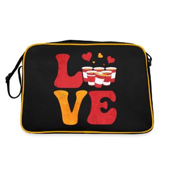 Bier-Pong-Trinkspiel Rote Becher - Retro Tasche - Schwarz/Gold - Hinten