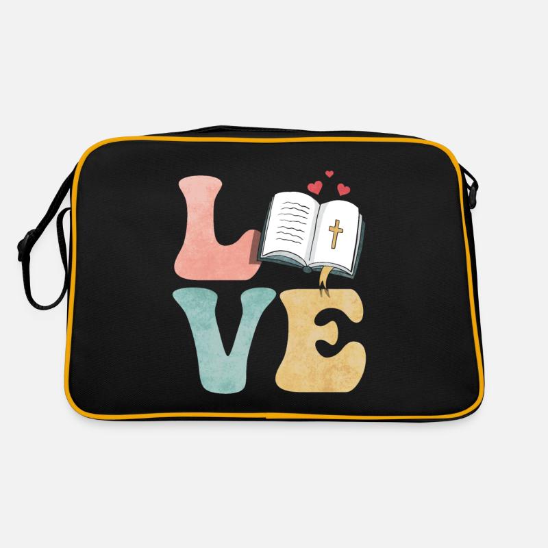 Bibel Christ - Retro Tasche - Schwarz/Gold