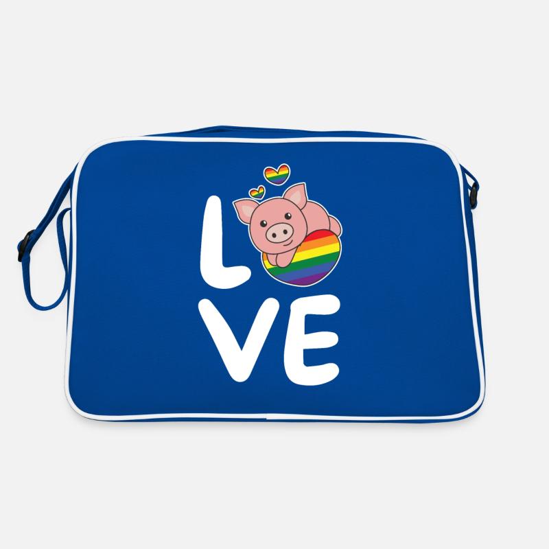 Rainbow Flag Pride LGBTQ Mignon Cochon Amour Sac Retro