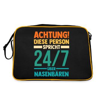 Nasenbär - Retro Tasche - Schwarz/Gold - Hinten