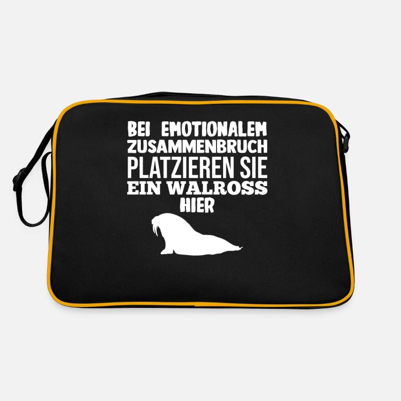Walross - Retro Tasche - Schwarz/Gold