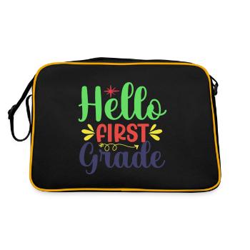 Hello 1st Grade Back To School First Day - Retro Bag - black/gold - Back