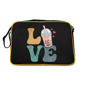 Boba Tea Bubble Tea Milk Tea - Retro Bag - black/gold - Back
