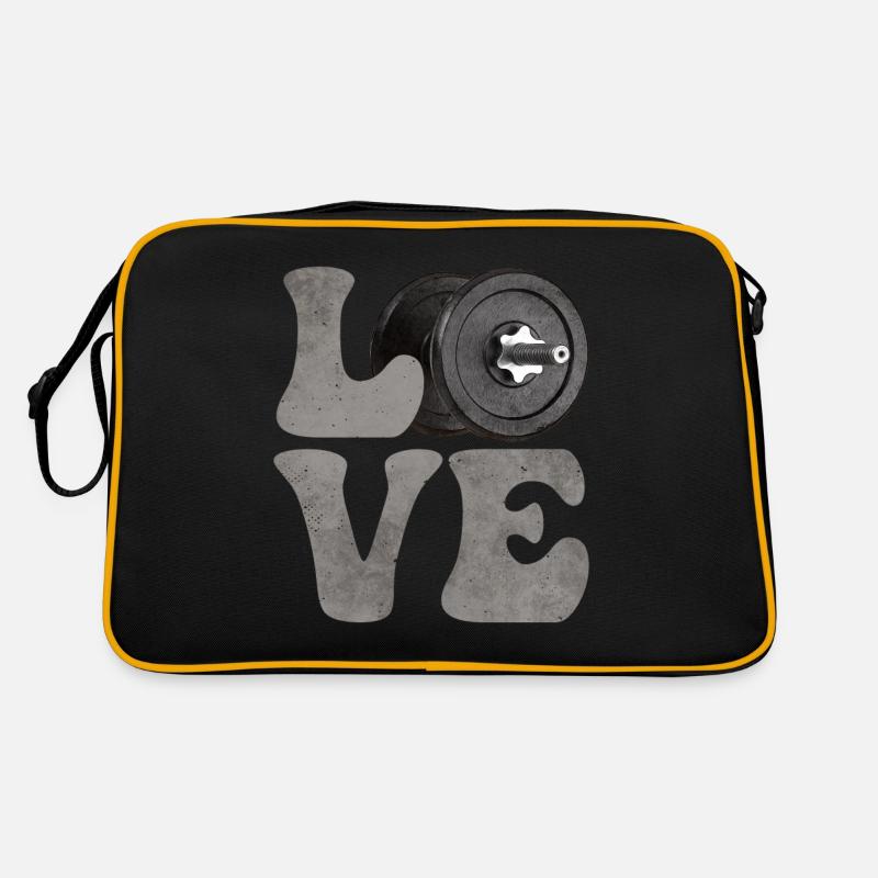 Bodybuilding Bodybuilder Gewichte - Retro Tasche - Schwarz/Gold