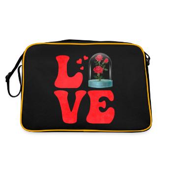 Botany Botanical Plants Roses - Retro Bag - black/gold - Back