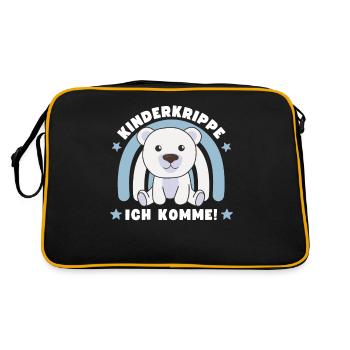 Kinderkrippe Ich Komme! Eisbär - Retro Tasche - Schwarz/Gold - Hinten