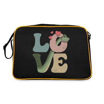 Brachiosaurus Dinosaurier Dino - Retro Tasche - Schwarz/Gold - Hinten