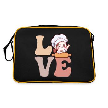 Bread baker Baking bread - Retro Bag - black/gold - Back