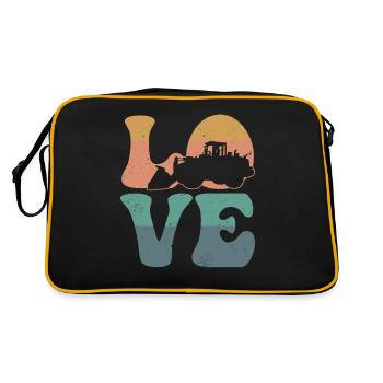 Bulldozer Truck Construction Vehicle - Retro Bag - black/gold - Back