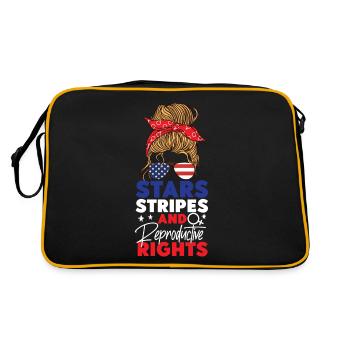 Étoiles féministes du drapeau américain - Sac Retro - noir/or - Dos