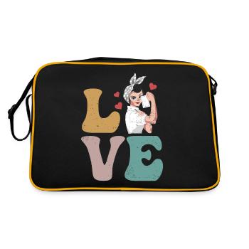 Cafeteria-Mitarbeiterin Lunch Lady - Retro Tasche - Schwarz/Gold - Hinten