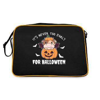 Vache, il n’est jamais trop tôt pour la citrouille d’Halloween - Sac Retro - noir/or - Dos