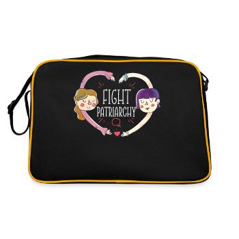 Feminist Fight Patriarchy - Retro Tasche - Schwarz/Gold - Hinten