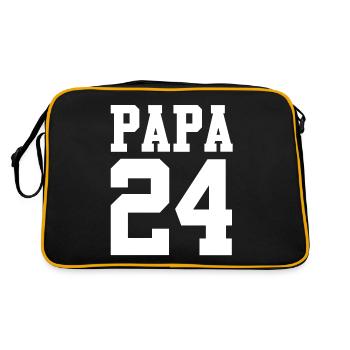 Werdender Papa 2032 - Retro Tasche - Schwarz/Gold - Hinten