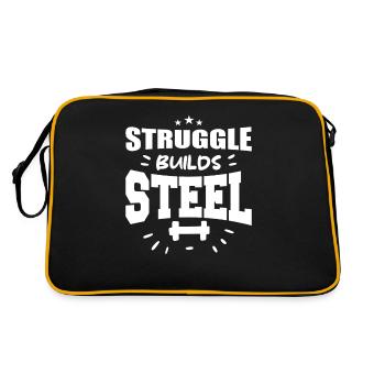 Struggle Builds Steel Motivational & Inspirational - Retro Bag - black/gold - Back