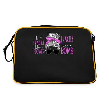 Feminist Not Fragile Like A Flower - Retro Tasche - Schwarz/Gold - Hinten