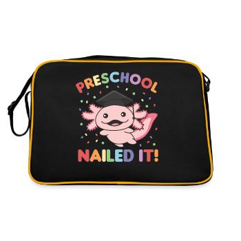 Kids Preschool nailed it Axolotl Graduation - Retro Tasche - Schwarz/Gold - Hinten