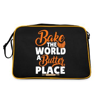 Funny bread baking baker - Retro Bag - black/gold - Back