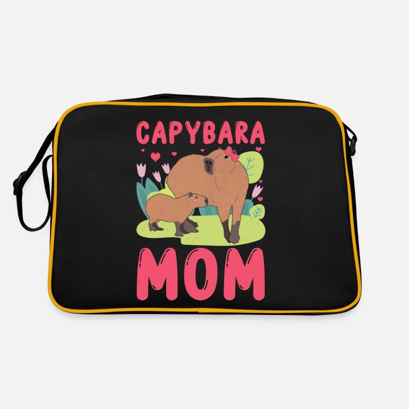 Funny Capybara Mama Mami Retro Bag