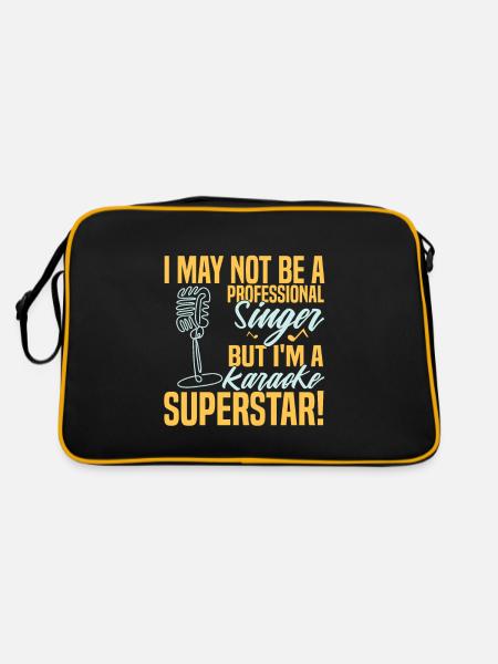 Un chanteur de karaoké dit superstar du karaoké rétro - Sac Retro - noir/or - Dos