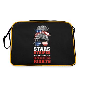 Feminist Stars Stripes & - Retro Tasche - Schwarz/Gold - Hinten