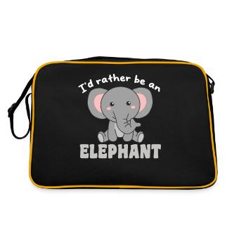 Je préfère être un éléphant - éléphant mignon - Sac Retro - noir/or - Dos