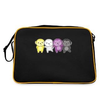 Nonbinary Monkey Flag Pride LGBTQ Cute Monkey - Retro Bag - black/gold - Back