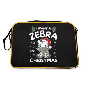 I want a zebra for Christmas cute zebras - Retro Bag - black/gold - Back