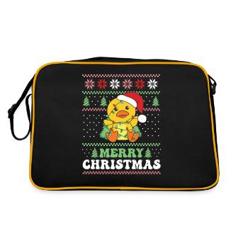 Joyeux Noël rétro moche canard de Noël - Sac Retro - noir/or - Dos