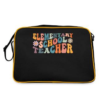 Groovy Primary School Teacher Middle School - Retro Bag - black/gold - Back