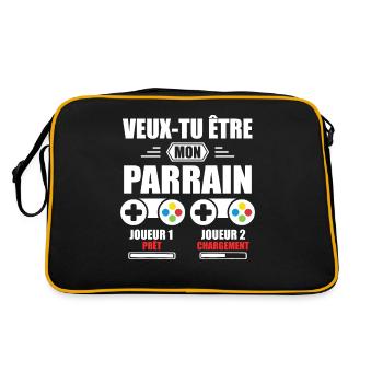 Veux-tu être mon parrain | Demande parrain gamer - Sac Retro - noir/or - Dos