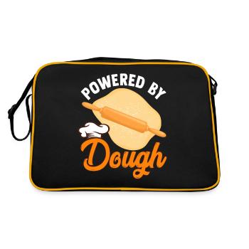 Funny bread baking baker rolling pin - Retro Bag - black/gold - Back