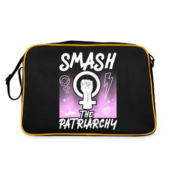 Feminist Smash Patriarchy - Retro Tasche - Schwarz/Gold - Hinten