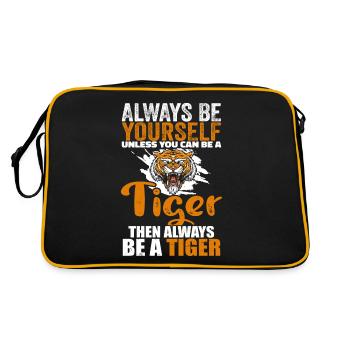 Tiger Lover, Be Yourself Tiger, Funny Tiger - Sac Retro - noir/or - Dos