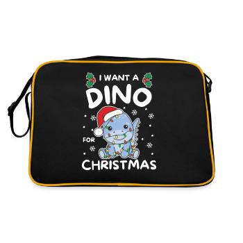 Je veux un dinosaure pour Noël dinos mignons - Sac Retro - noir/or - Dos