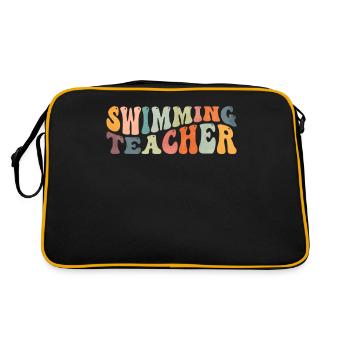 Groovy Swim Instructor Swimmer Swim Coach - Retro Bag - black/gold - Back