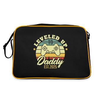 Leveled up to Daddy 2025 Dad gift 2025 - Retro Bag - black/gold - Back