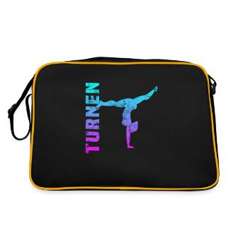 Turnen - Retro Tasche - Schwarz/Gold - Hinten