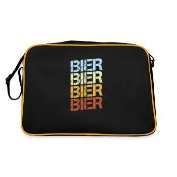 Bier Retro - Retro Tasche - Schwarz/Gold - Hinten