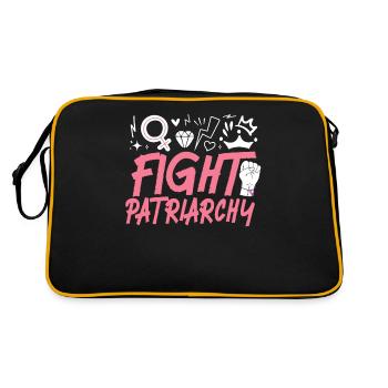 Feminist Fight Patriarchy - Retro Tasche - Schwarz/Gold - Hinten