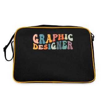 Groovy Graphic Designer Designing - Retro Bag - black/gold - Back