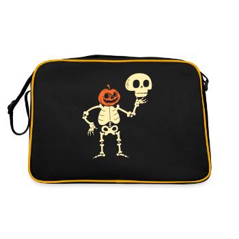 Funny Skeleton Halloween Costume - Retro Bag - black/gold - Back