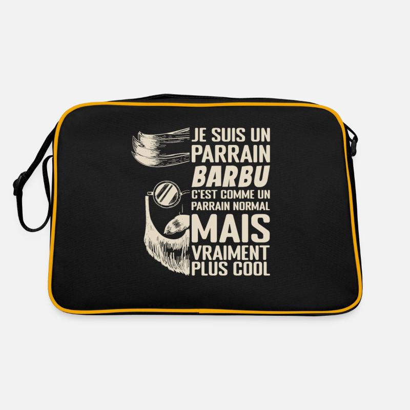 Parrain Barbu Qui Déchire Idée Cadeau Parrain Cool Sac Retro