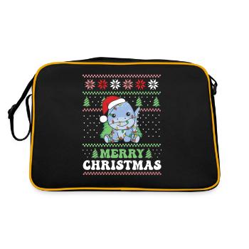 Joyeux Noël rétro moche Noël Dino - Sac Retro - noir/or - Dos