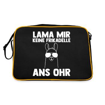 Lama - Retro Tasche - Schwarz/Gold - Hinten